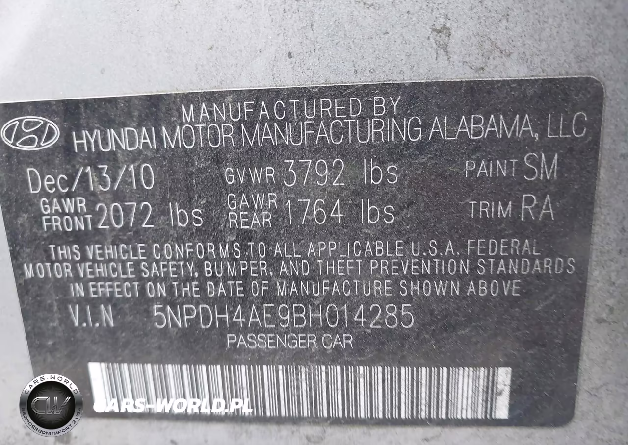 2011 Hyundai Elantra Limited VIN:5NPDH4AE9BH014285 - 9
