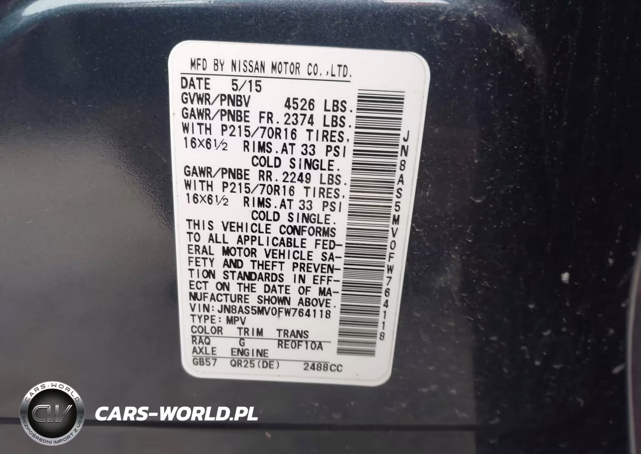 2015 Nissan Rogue Select S VIN:JN8AS5MV0FW764118 - 9