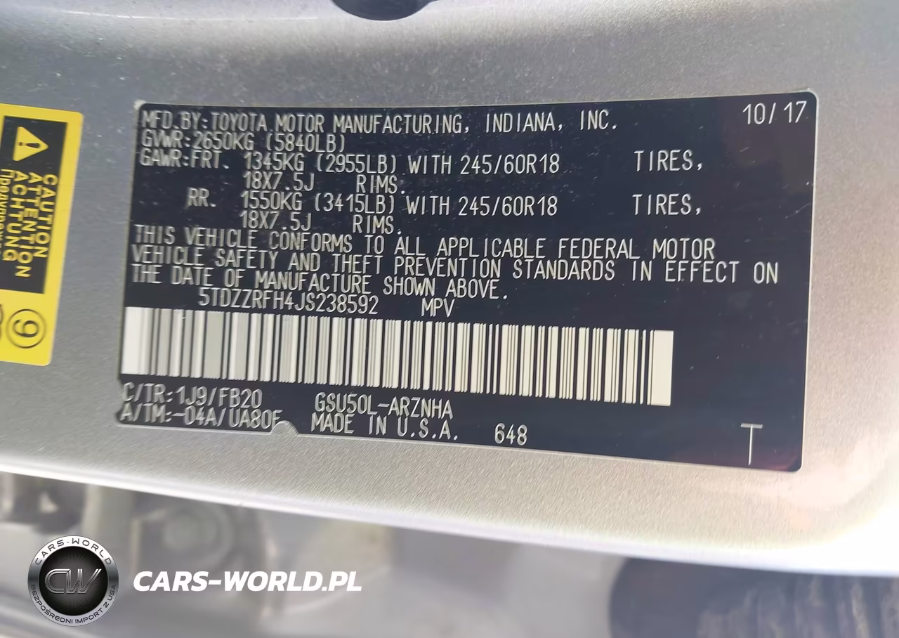 2018 Toyota Highlander Le VIN:5TDZZRFH4JS238592 - 9