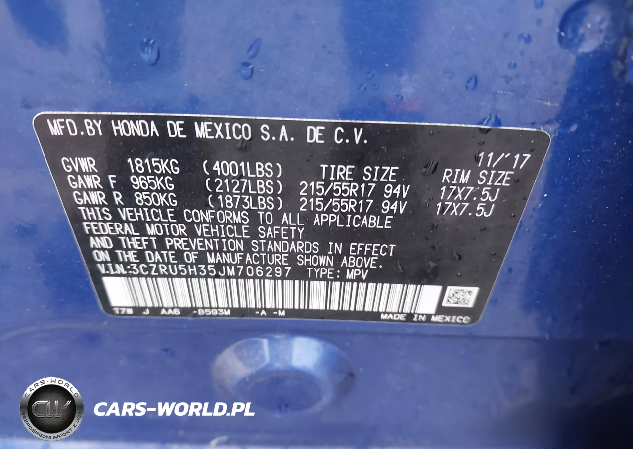 2018 Honda Hr-V Lx VIN:3CZRU5H35JM706297 - 9