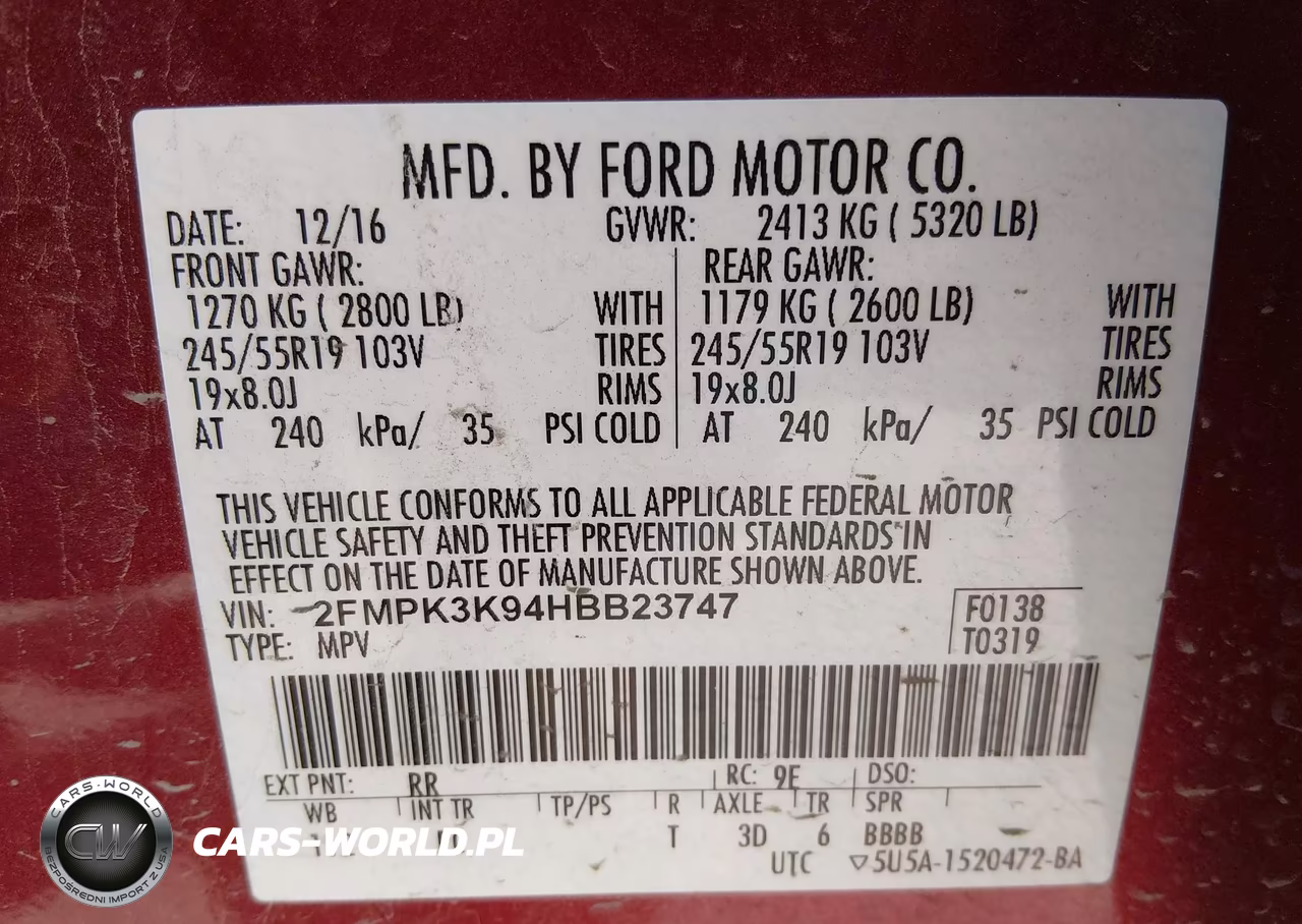 2017 Ford Edge Titanium VIN:2FMPK3K94HBB23747 - 9