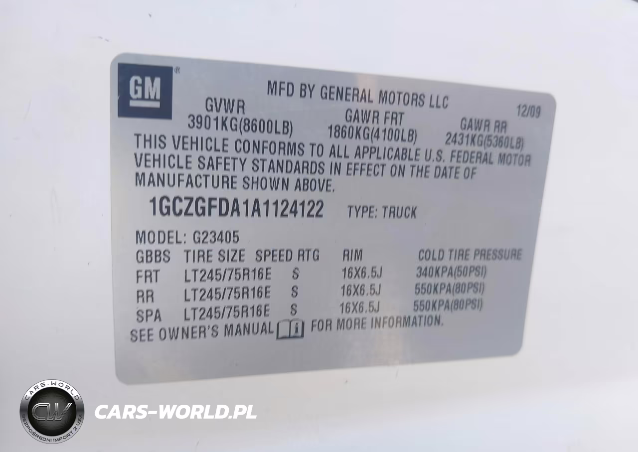 2010 Chevrolet Express 2500 Work Van VIN:1GCZGFDA1A1124122 - 9
