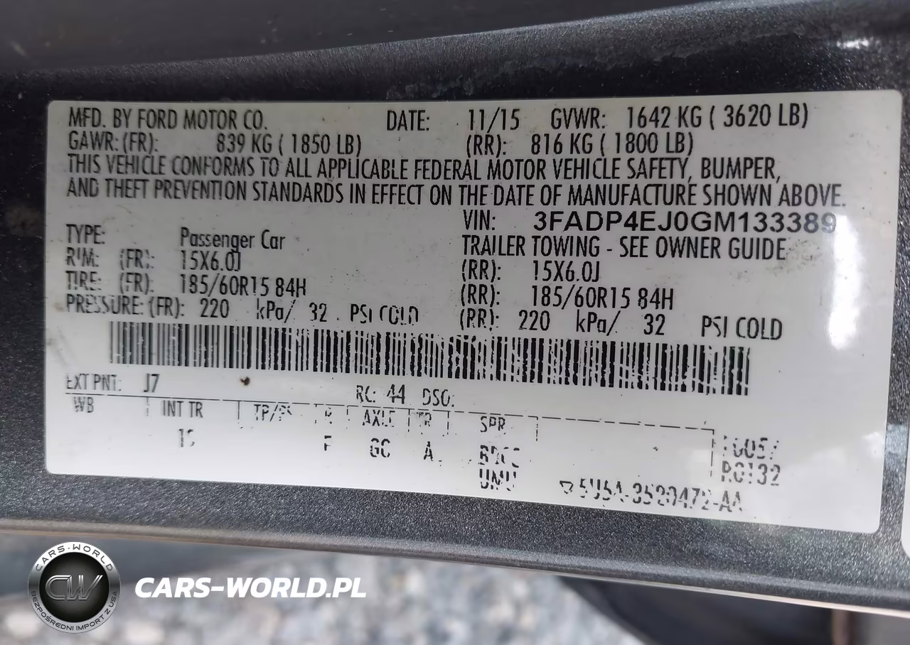 2016 Ford Fiesta Se VIN:3FADP4EJ0GM133389 - 9