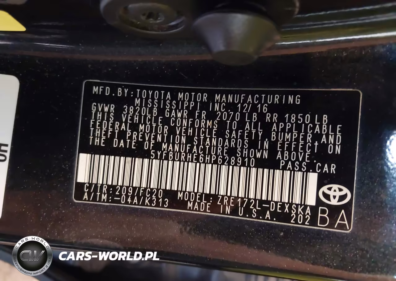 2017 Toyota Corolla Se VIN:5YFBURHE6HP628910 - 9