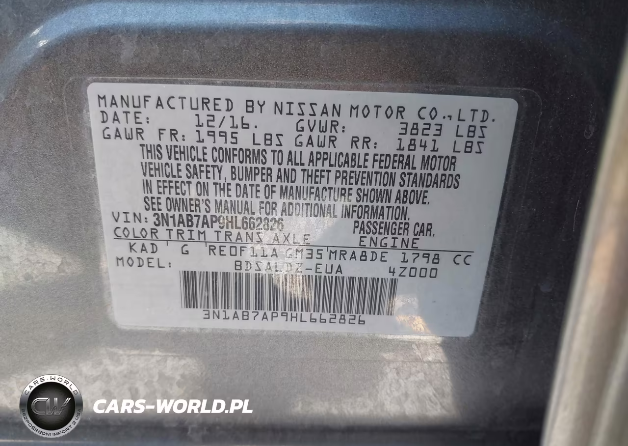 2017 Nissan Sentra Sv VIN:3N1AB7AP9HL662826 - 9