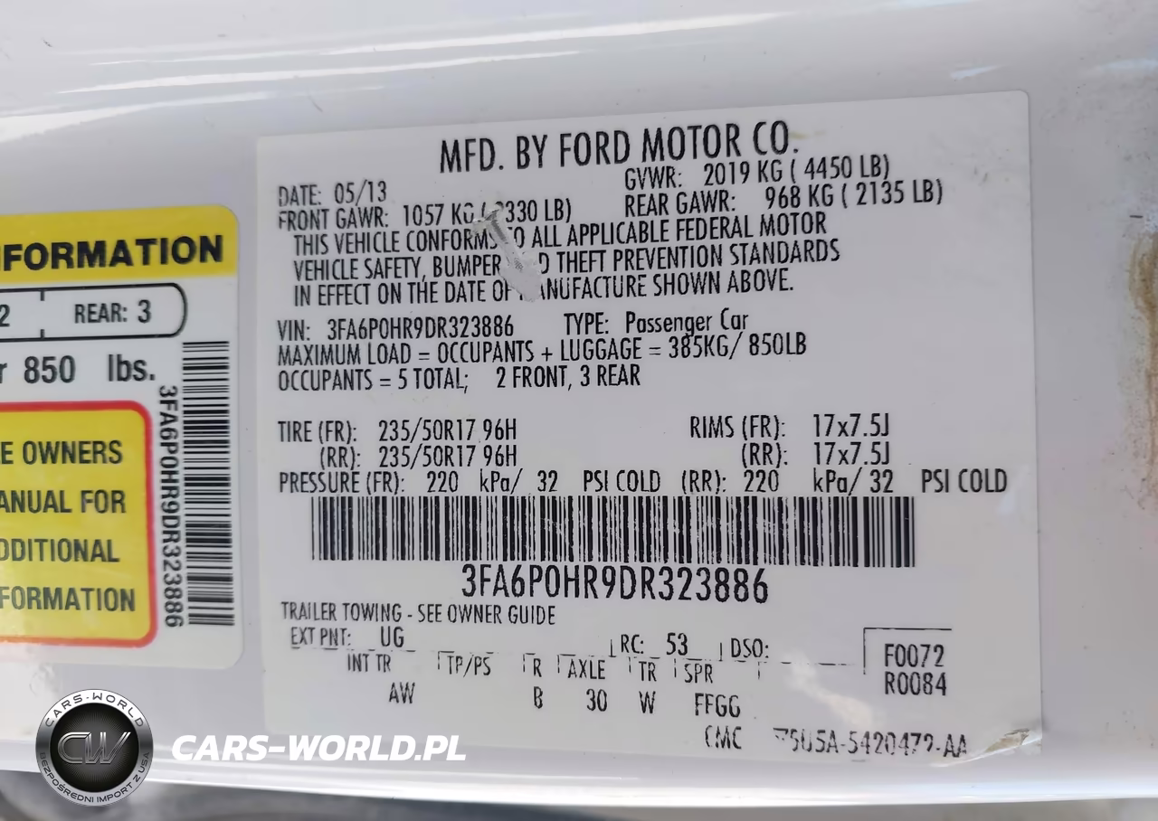 2013 Ford Fusion Se VIN:3FA6P0HR9DR323886 - 9
