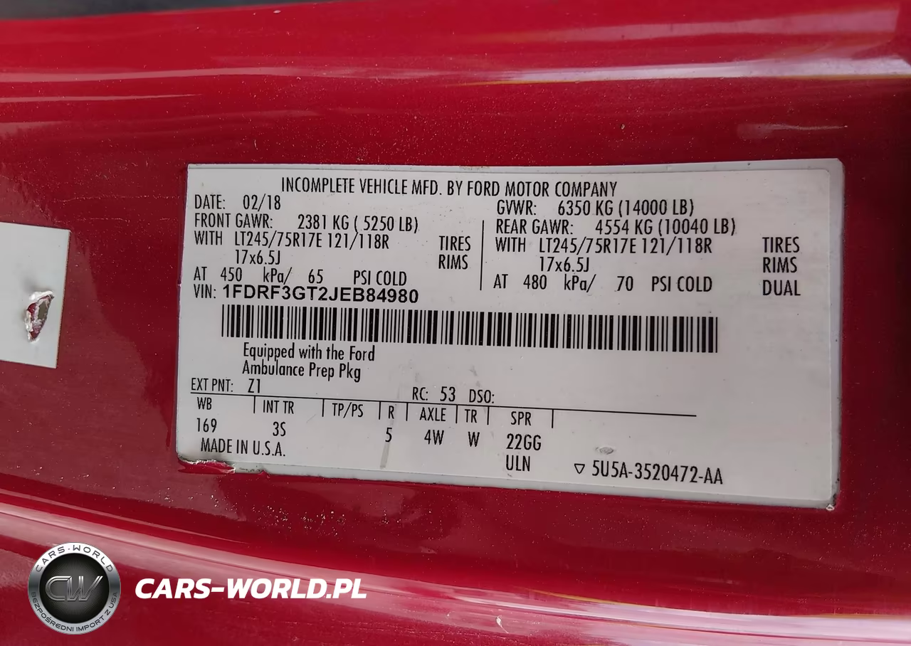 2018 Ford F-350 Chassis Xlt VIN:1FDRF3GT2JEB84980 - 8