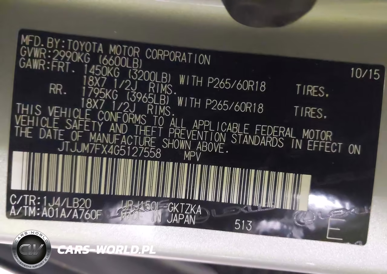 2016 Lexus Gx 460 Luxury VIN:JTJJM7FX4G5127558 - 9
