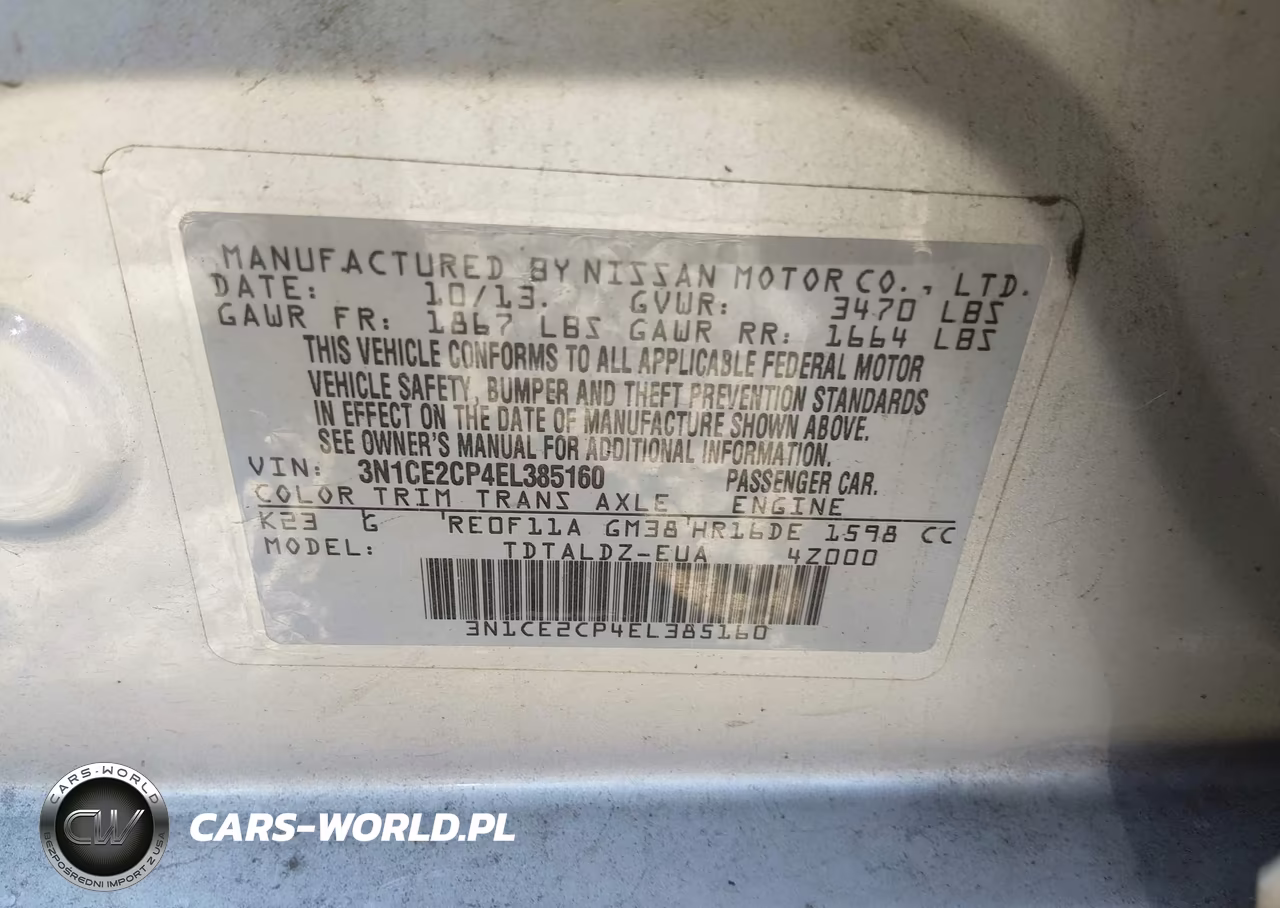 2014 Nissan Versa Note Sv VIN:3N1CE2CP4EL385160 - 9