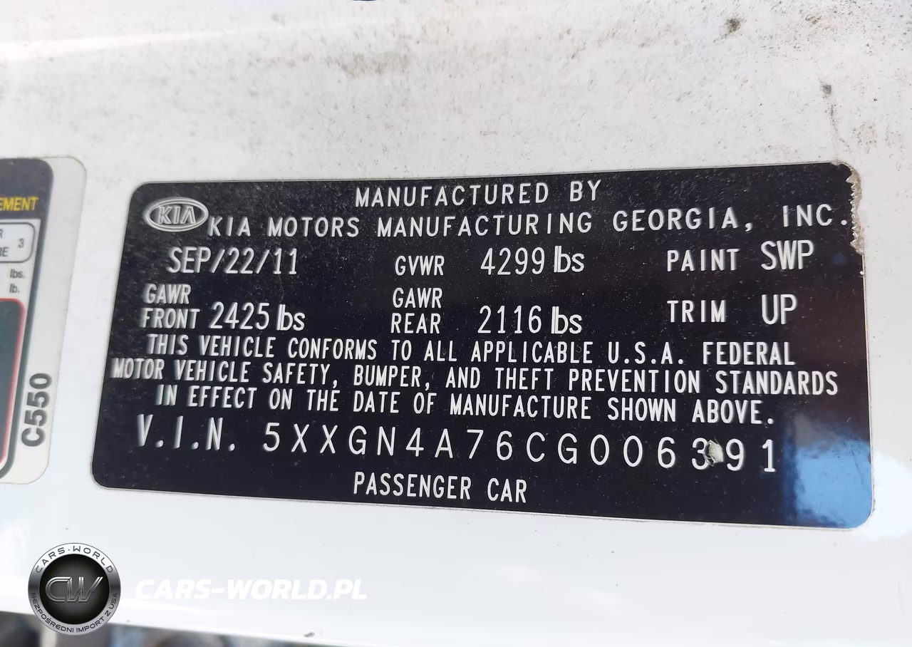 2012 Kia Optima Ex VIN:5XXGN4A76CG006391 - 9