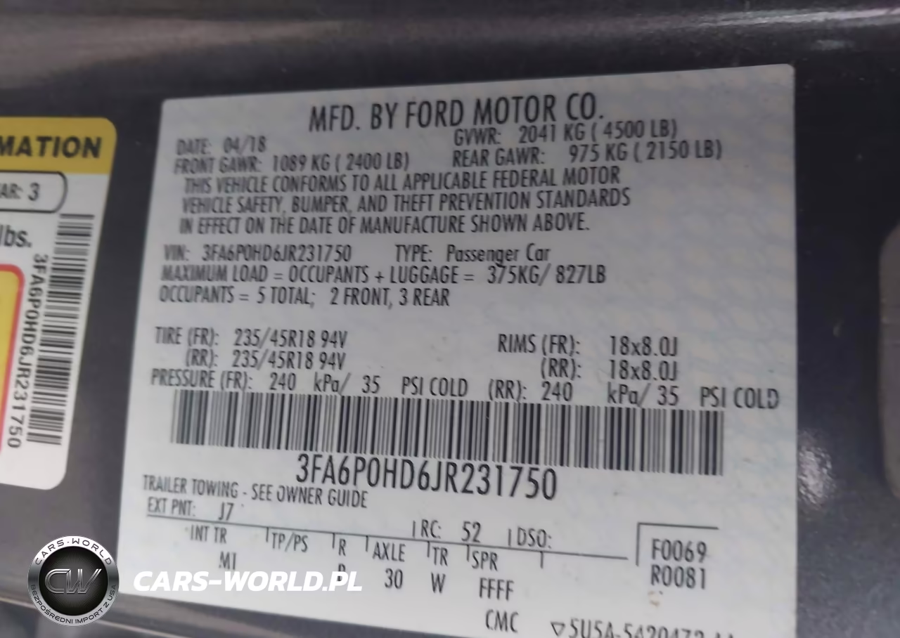 2018 Ford Fusion Se VIN:3FA6P0HD6JR231750 - 9