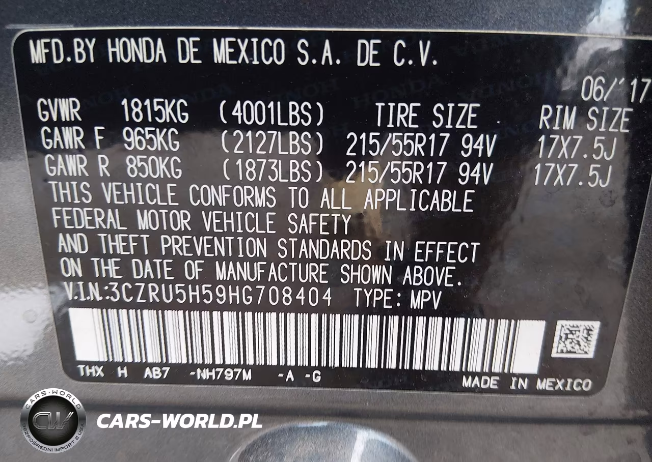 2017 Honda Hr-V Ex VIN:3CZRU5H59HG708404 - 9