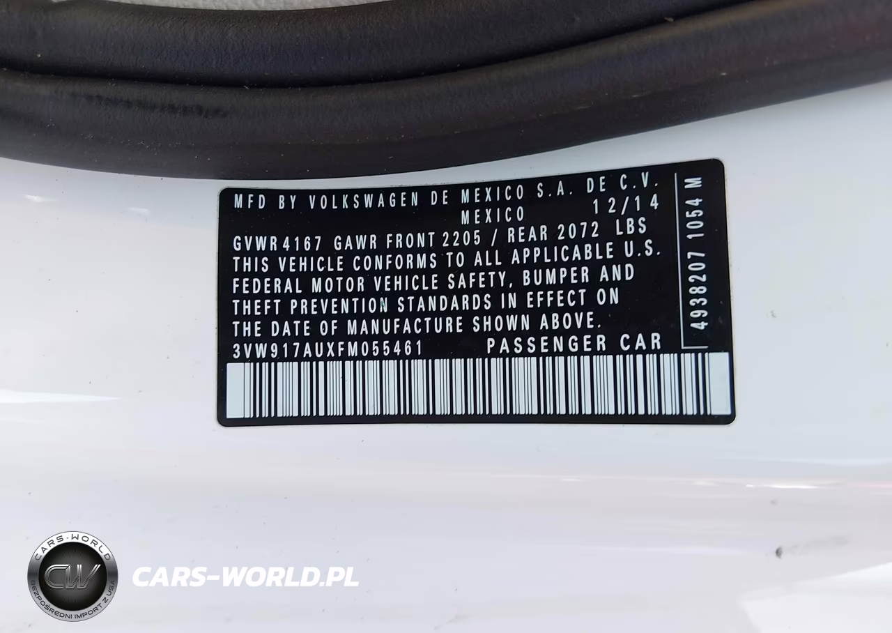 2015 Volkswagen Golf Tsi S 2-Door VIN:3VW917AUXFM055461 - 9