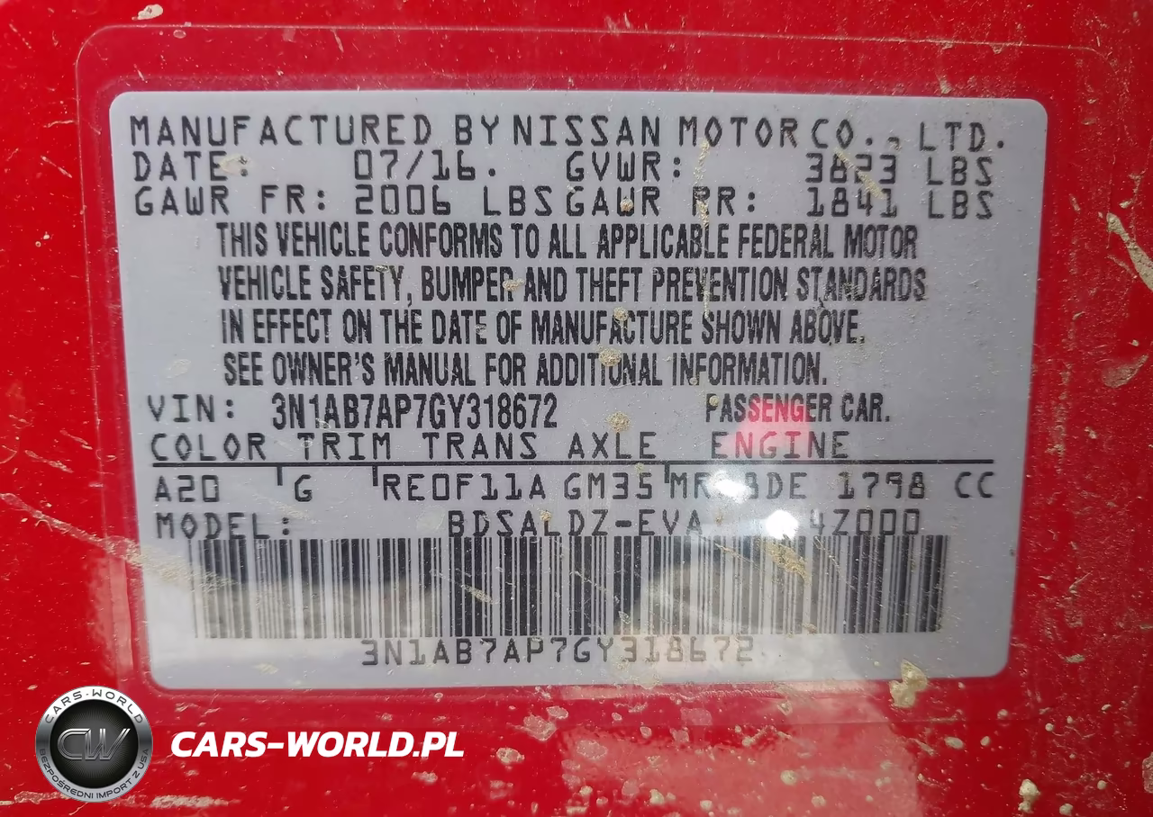 2016 Nissan Sentra Sv VIN:3N1AB7AP7GY318672 - 9