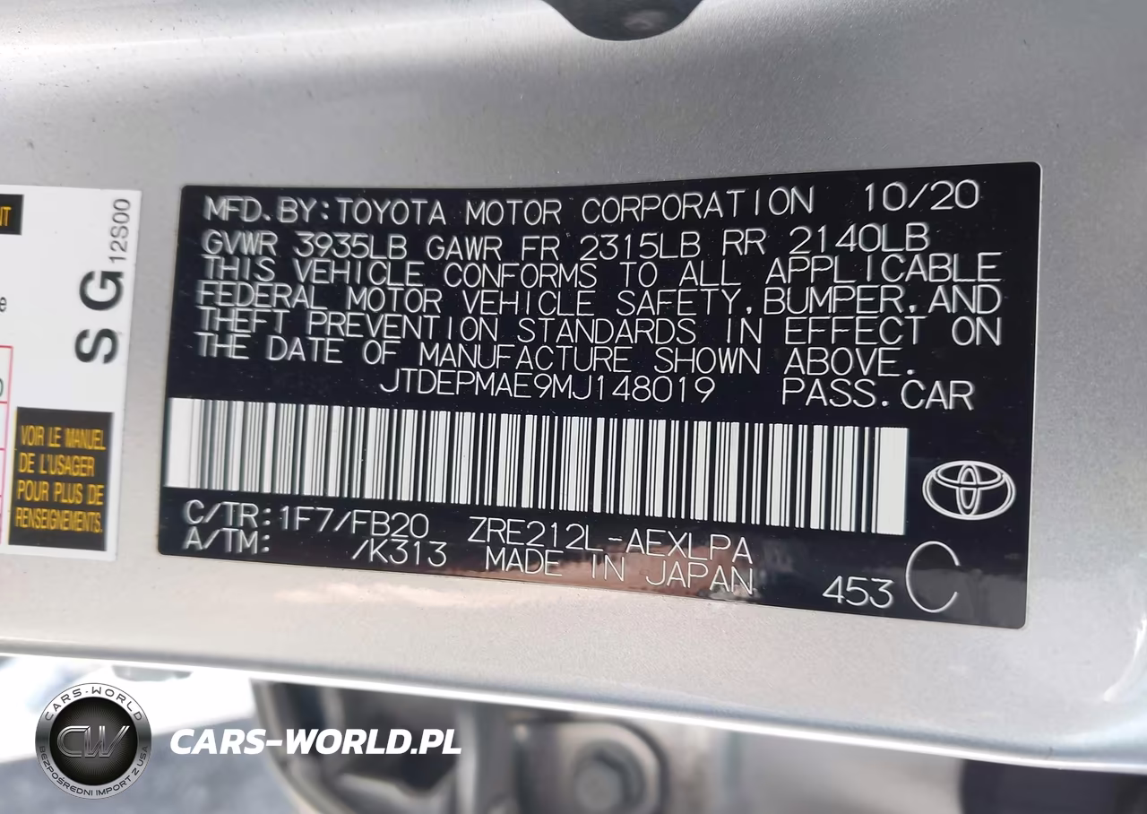 2021 Toyota Corolla Le VIN:JTDEPMAE9MJ148019 - 9