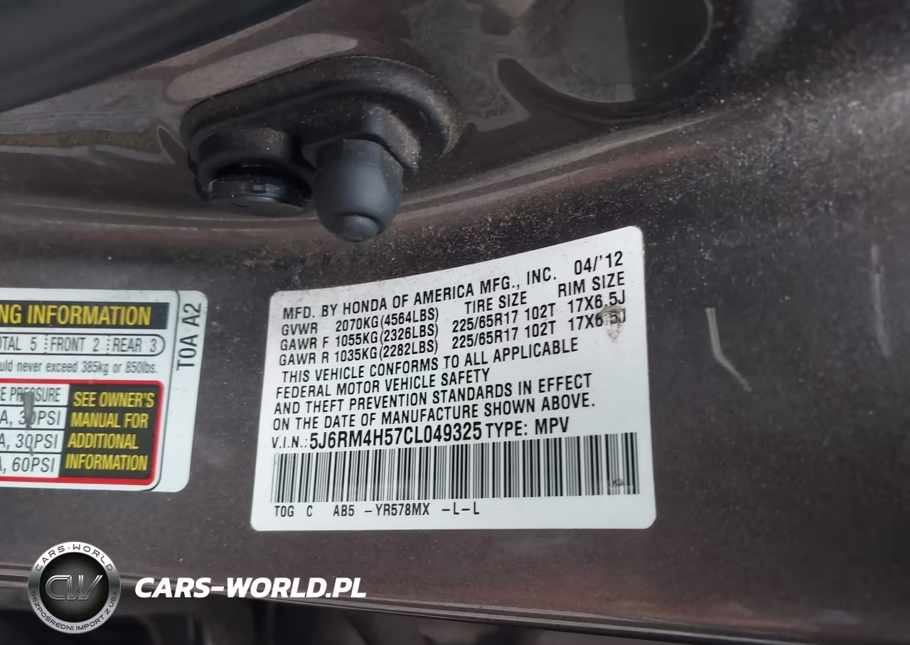 2012 Honda Cr-V Ex VIN:5J6RM4H57CL049325 - 9