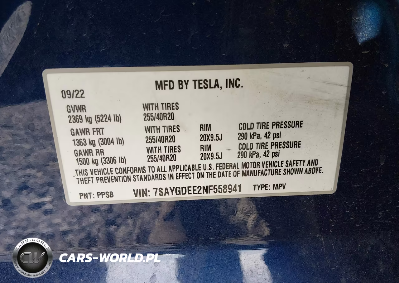 2022 Tesla Model Y Long Range Dual Motor All-Wheel Drive VIN:7SAYGDEE2NF558941 - 9