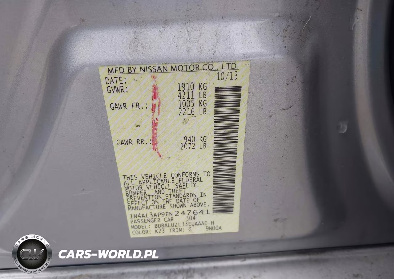 2014 Nissan Altima 2.5 Sv VIN:1N4AL3AP9EN247641 - 9