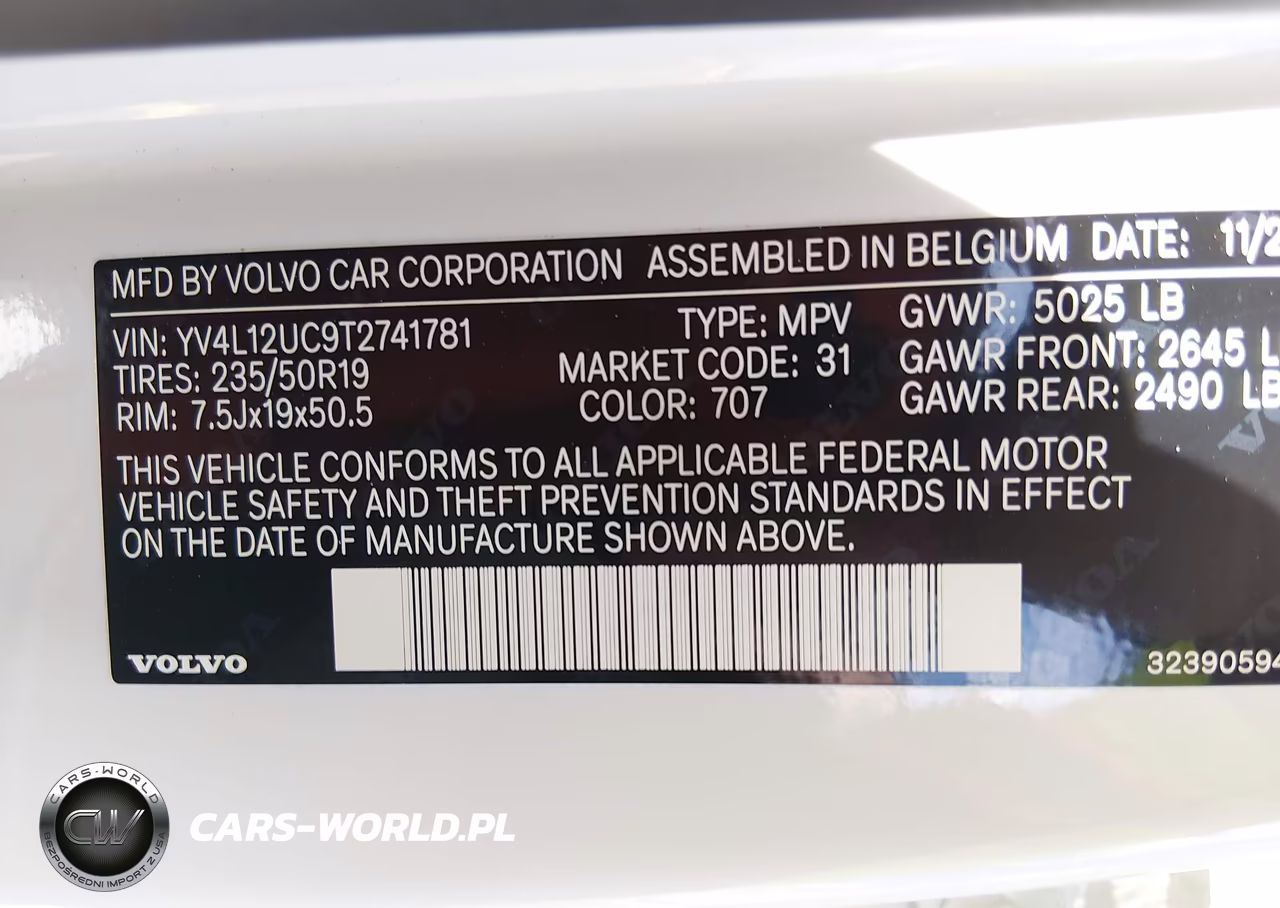 2026 Volvo Xc40 Plus, B5 Awd Gas (Mild Hybrid), Dark VIN:YV4L12UC9T2741781 - 9