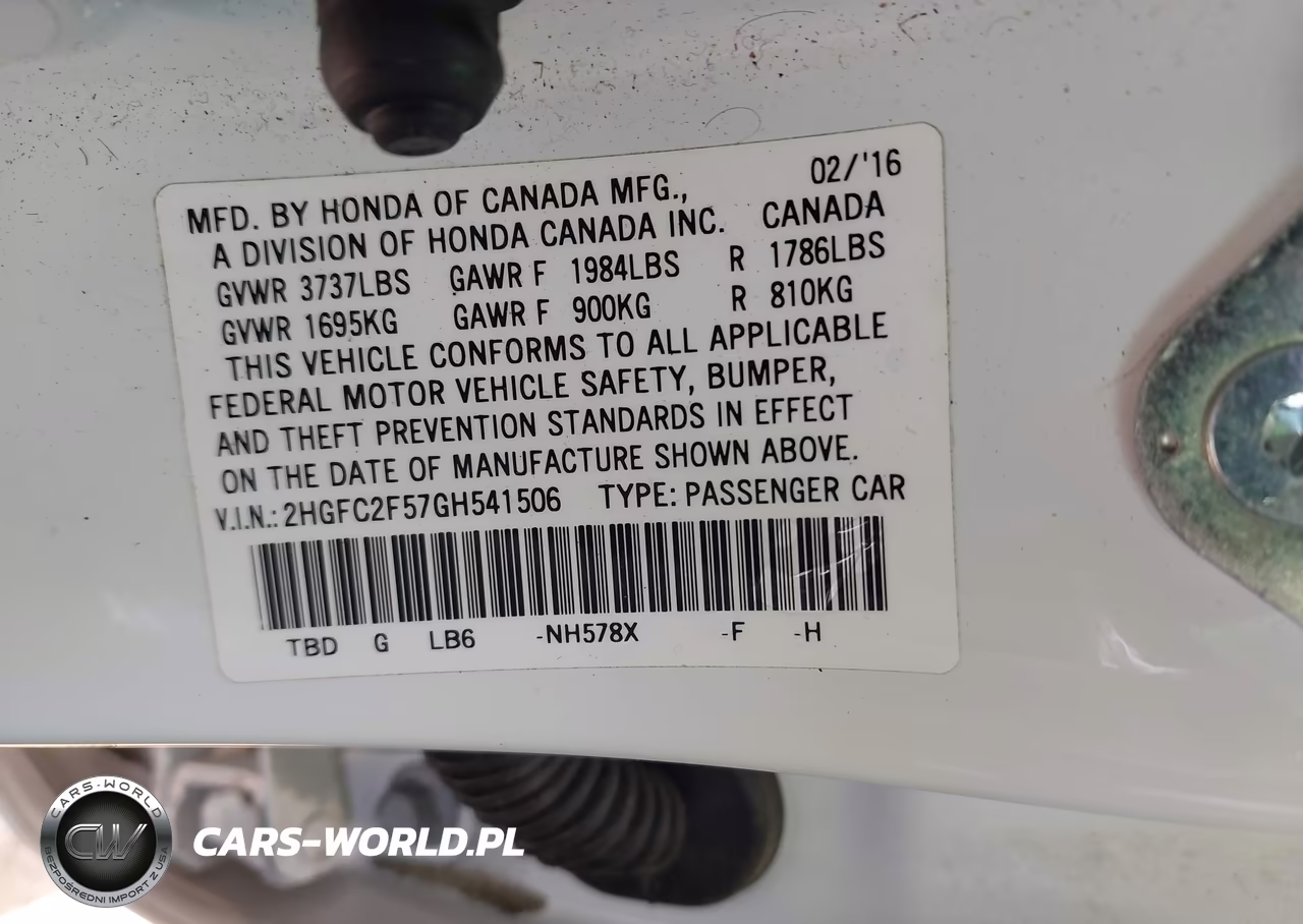 2016 Honda Civic Lx VIN:2HGFC2F57GH541506 - 9