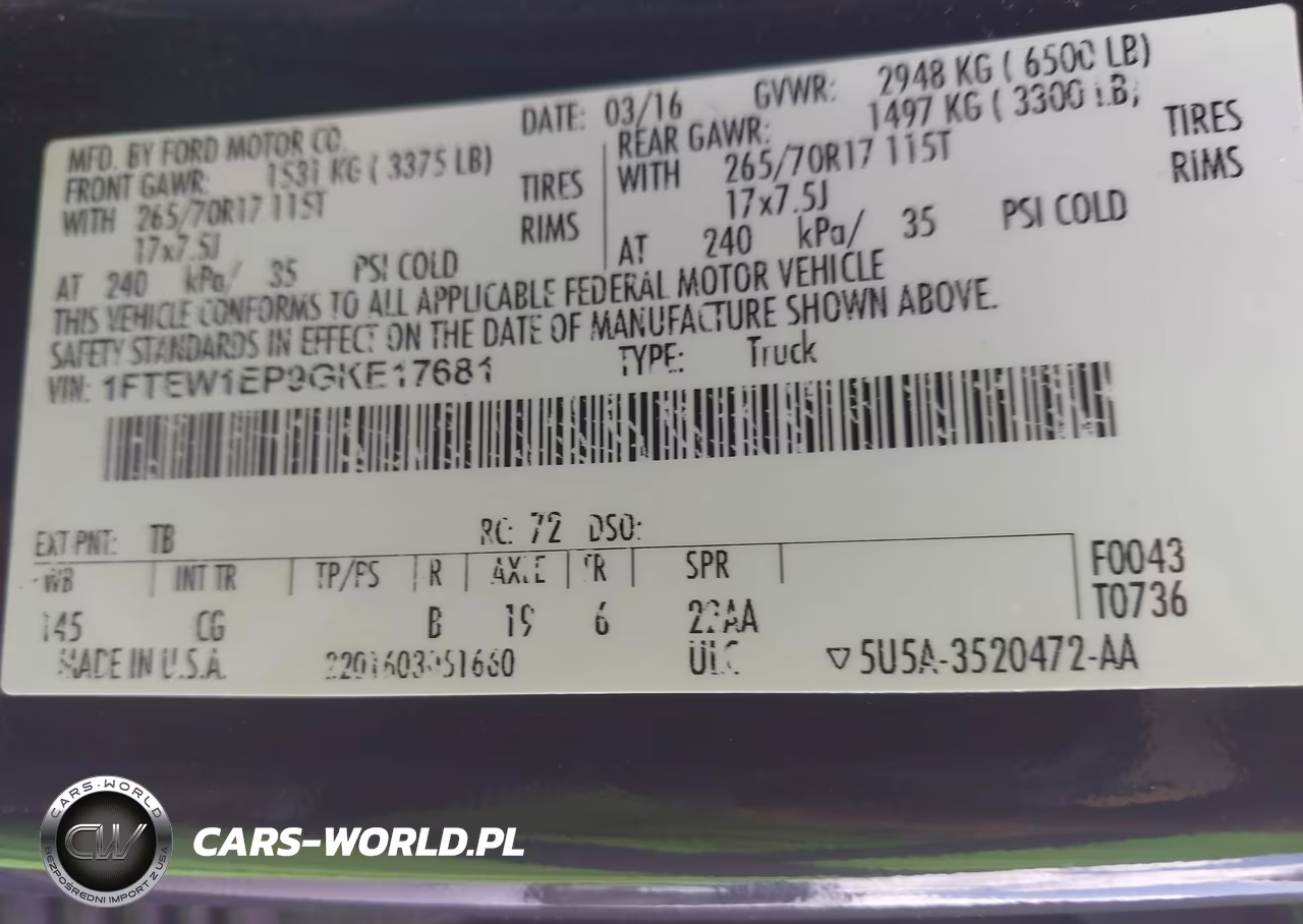 2016 Ford F-150 Xl VIN:1FTEW1EP9GKE17681 - 9