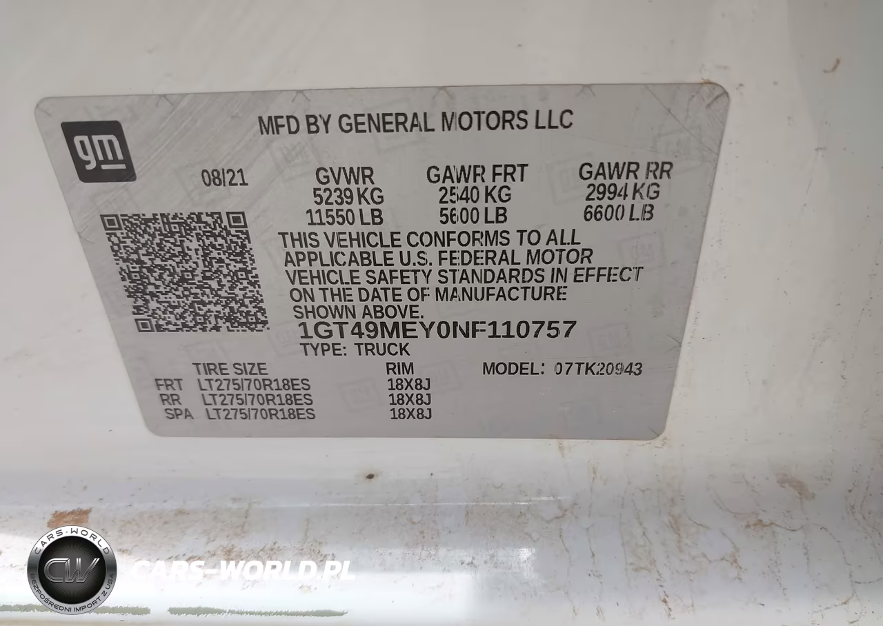 2022 GMC Sierra 2500Hd 4Wd Long Bed Sle VIN:1GT49MEY0NF110757 - 8