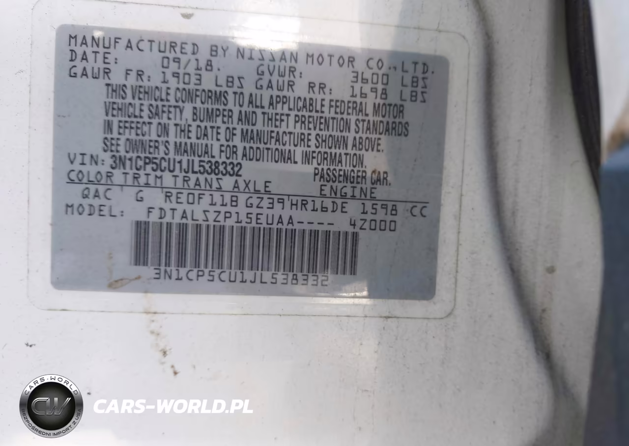 2018 Nissan Kicks Sv VIN:3N1CP5CU1JL538332 - 9