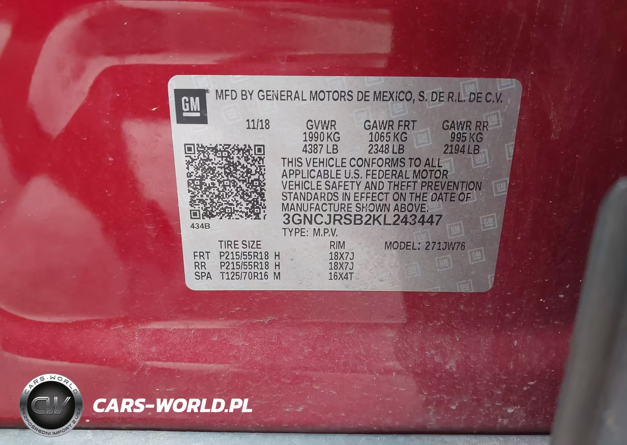 2019 Chevrolet Trax Premier VIN:3GNCJRSB2KL243447 - 9
