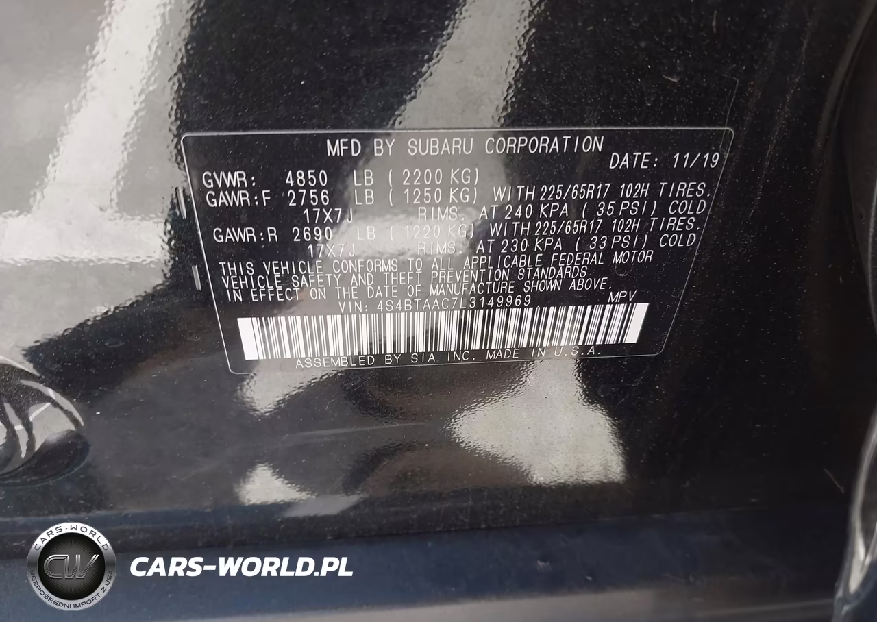 2020 Subaru Outback VIN:4S4BTAAC7L3149969 - 9