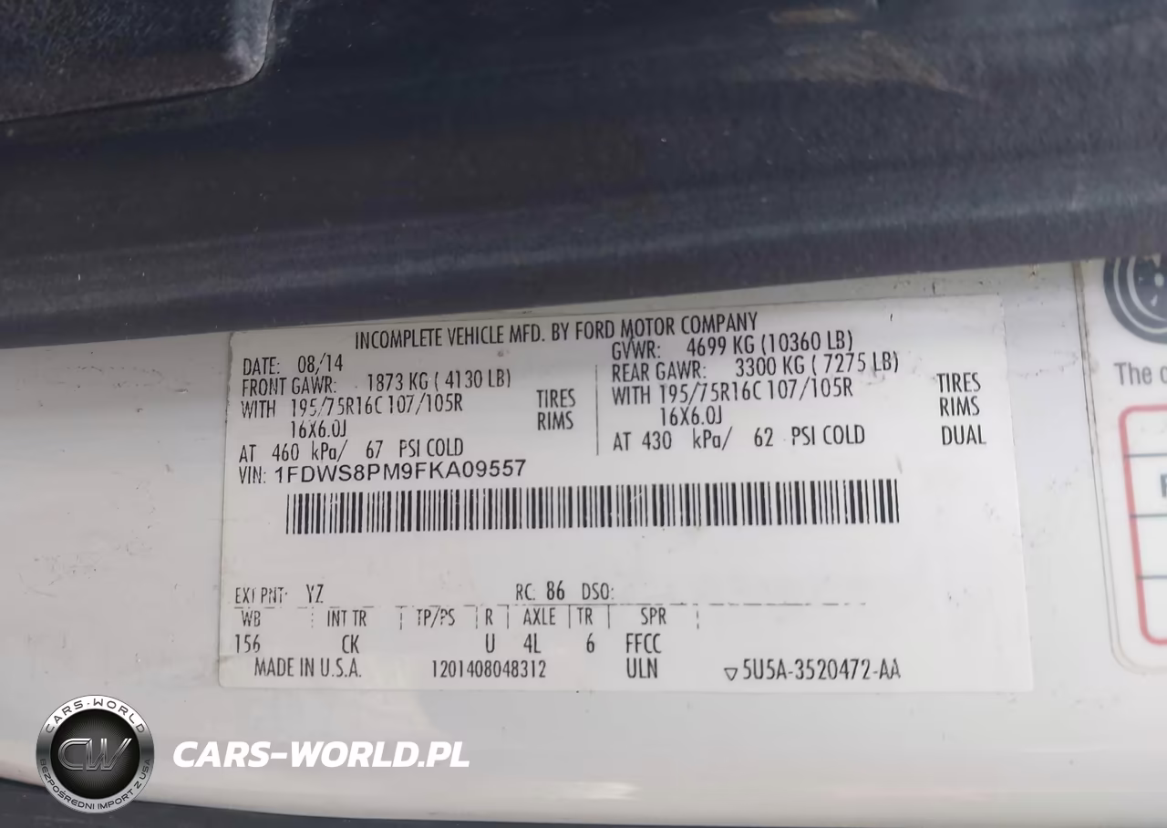 2015 Ford Transit-350 Cutaway VIN:1FDWS8PM9FKA09557 - 8