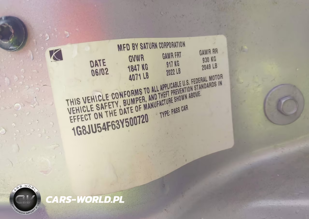2003 Saturn L-Series L200 VIN:1G8JU54F63Y500720 - 9