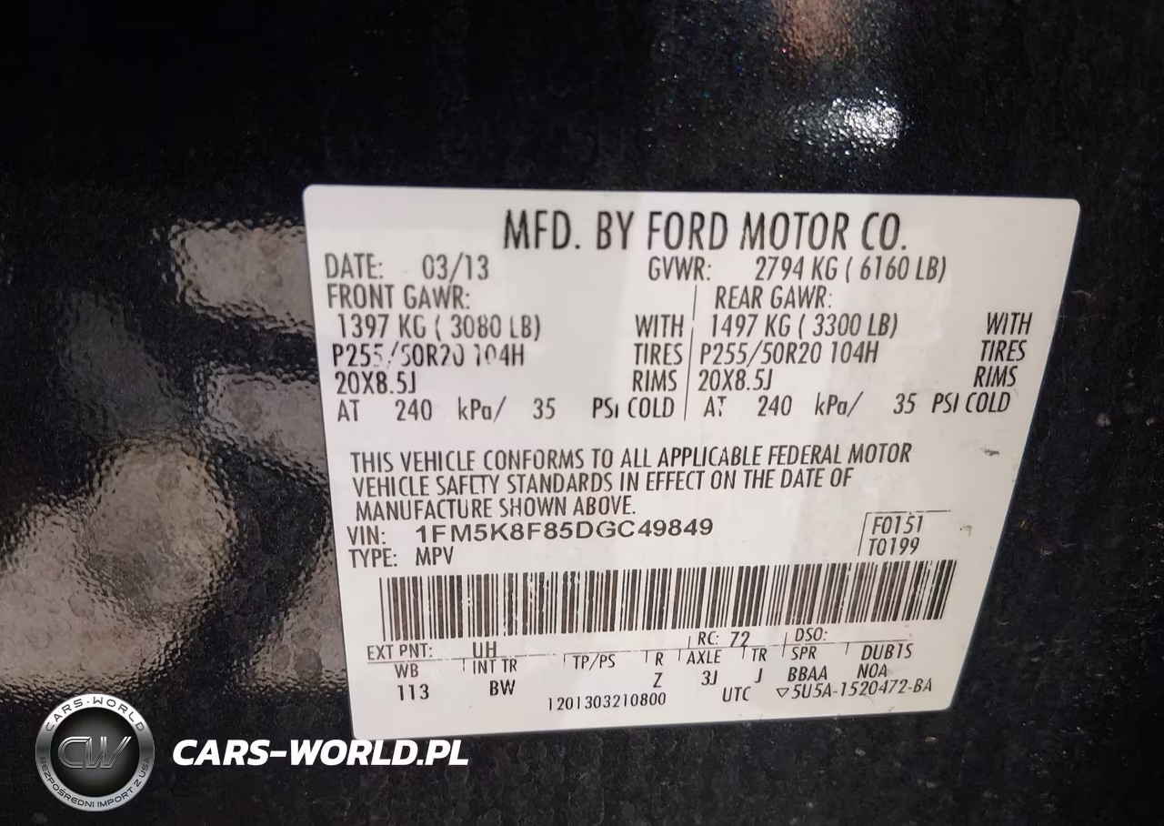 2013 Ford Explorer Limited VIN:1FM5K8F85DGC49849 - 9