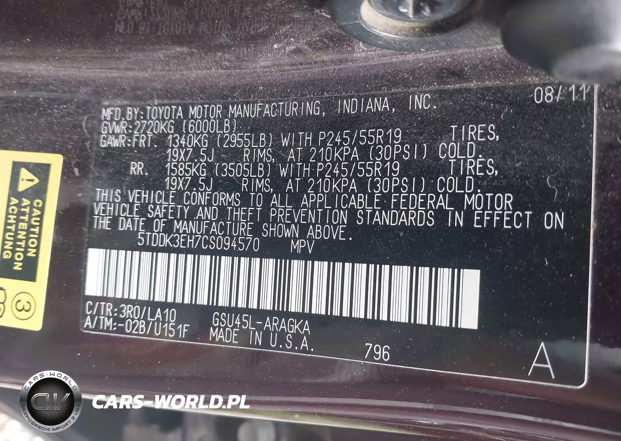 2012 Toyota Highlander Limited V6 VIN:5TDDK3EH7CS094570 - 9