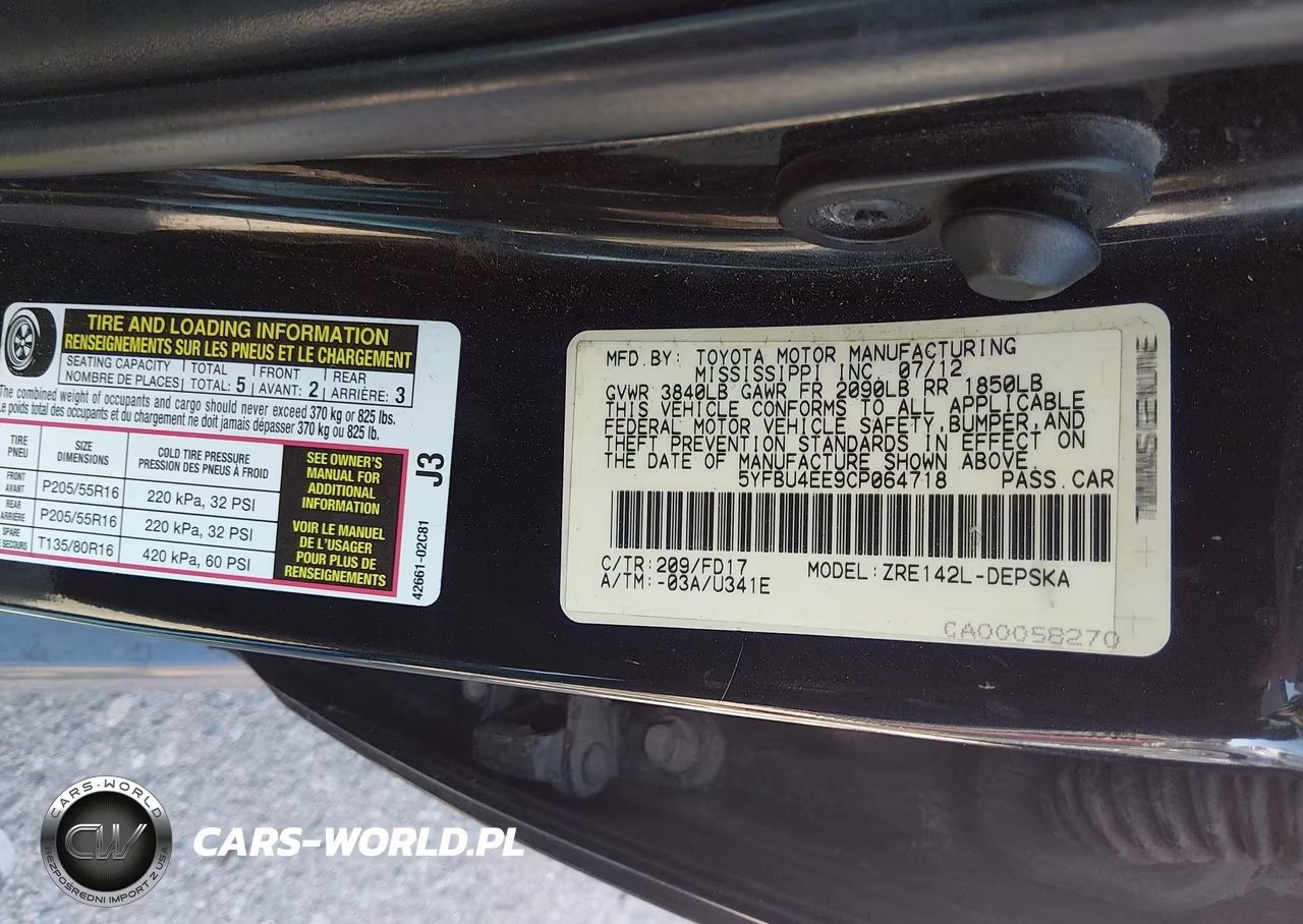 2012 Toyota Corolla S VIN:5YFBU4EE9CP064718 - 9