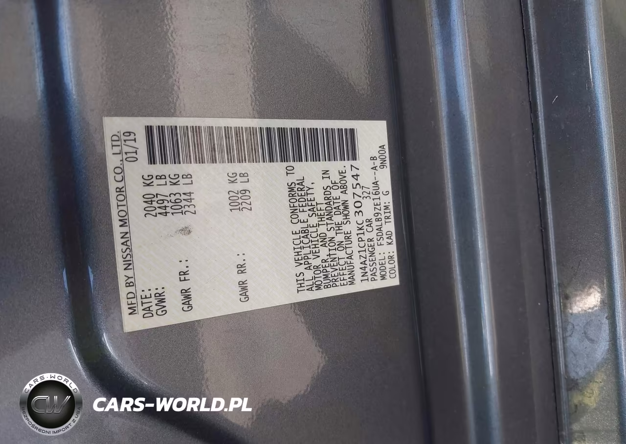 2019 Nissan Leaf S VIN:1N4AZ1CP1KC307547 - 9