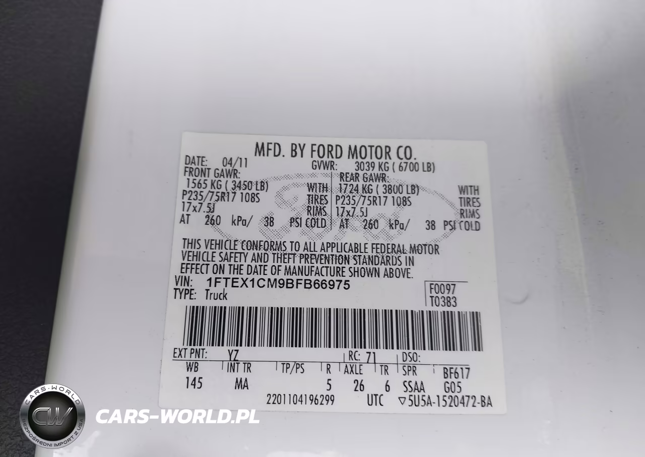 2011 Ford F-150 Xlt VIN:1FTEX1CM9BFB66975 - 9