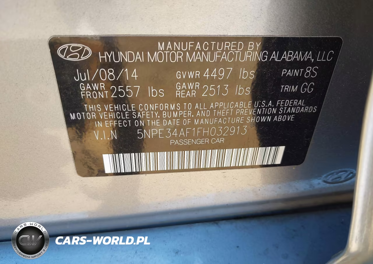 2015 Hyundai Sonata Sport VIN:5NPE34AF1FH032913 - 9