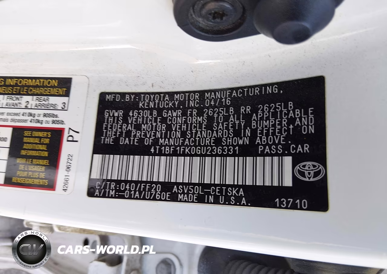 2016 Toyota Camry Se VIN:4T1BF1FK0GU236331 - 9