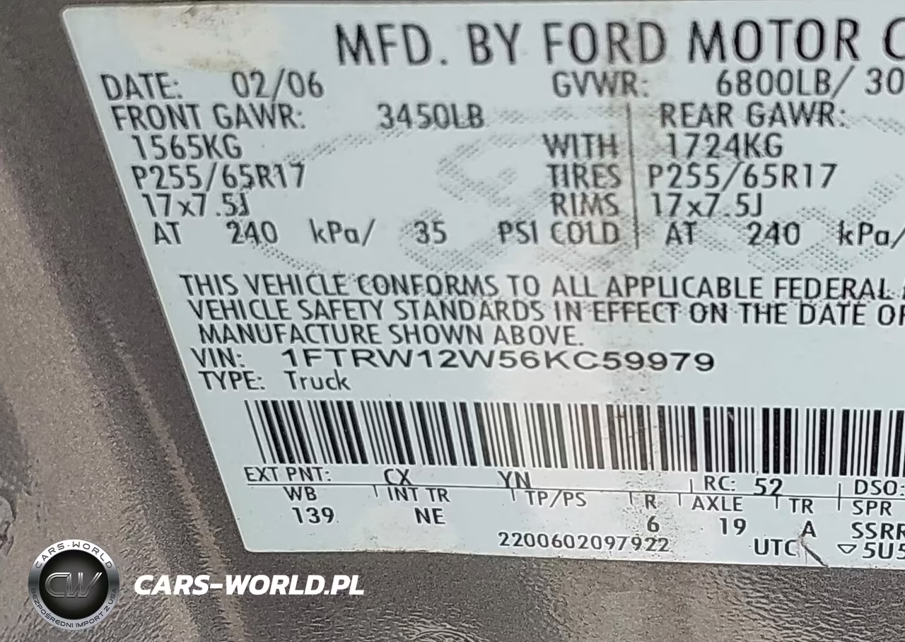 2006 Ford F-150 Xlt VIN:1FTRW12W56KC59979 - 9