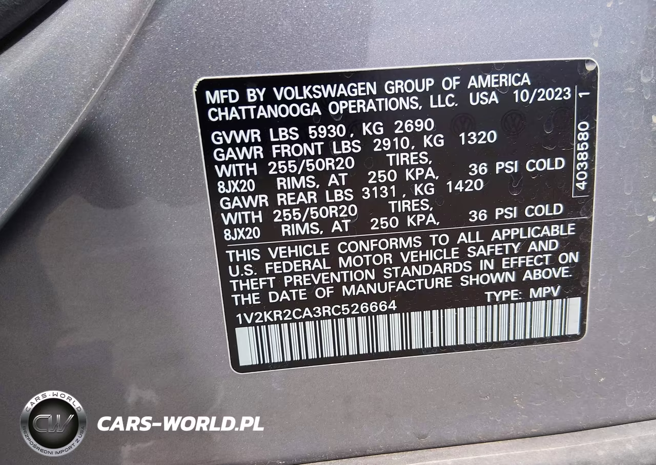 2024 Volkswagen Atlas 2.0T Se W-Technology VIN:1V2KR2CA3RC526664 - 9