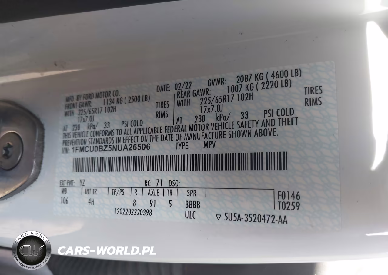2022 Ford Escape Se Hybrid VIN:1FMCU0BZ5NUA26506 - 9