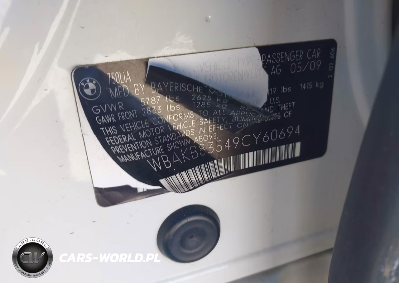 2009 BMW 750Li VIN:WBAKB83549CY60694 - 9