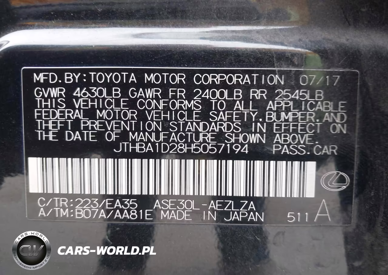 2017 Lexus Is 200T VIN:JTHBA1D28H5057194 - 9