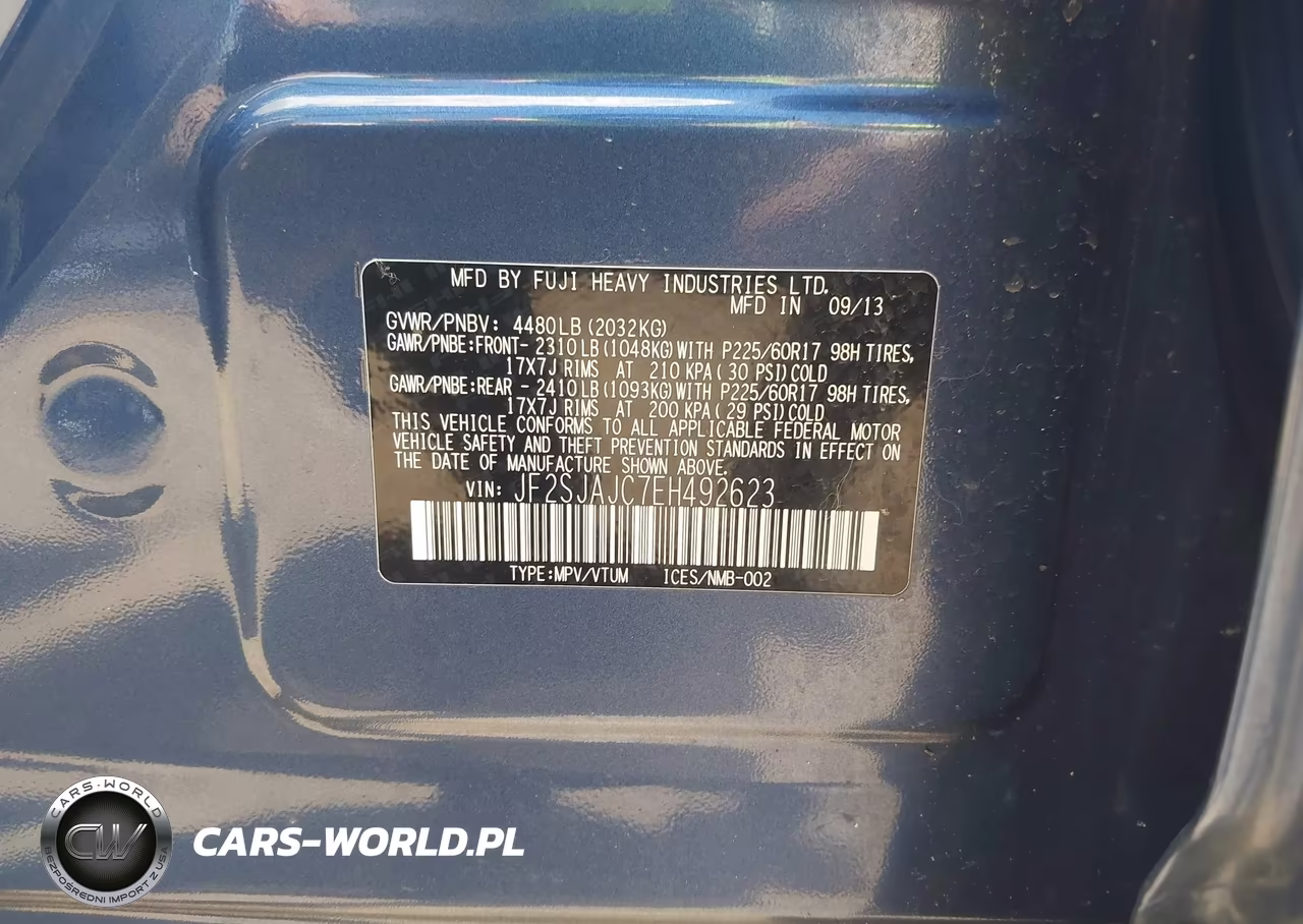 2014 Subaru Forester 2.5I Limited VIN:JF2SJAJC7EH492623 - 9