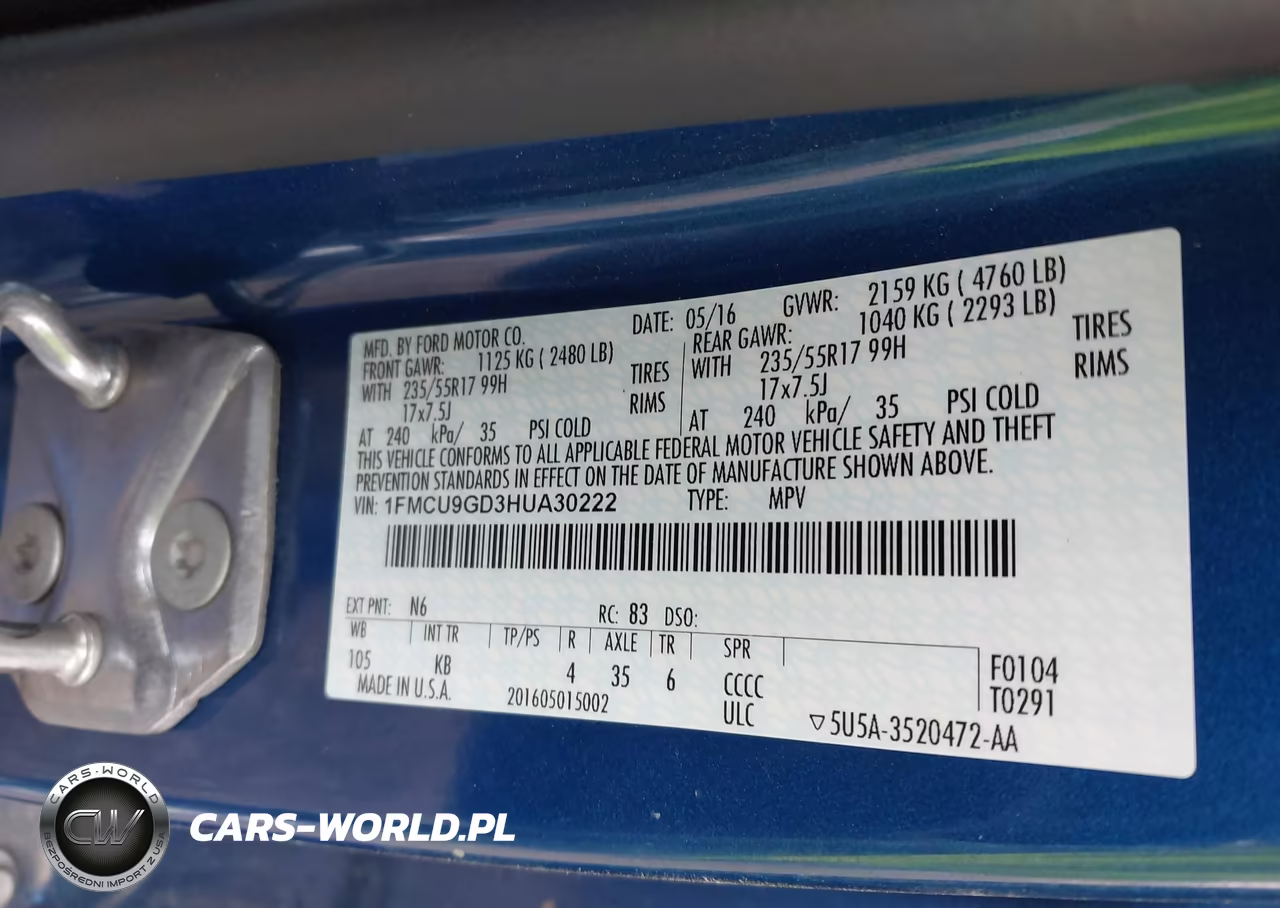 2017 Ford Escape Se VIN:1FMCU9GD3HUA30222 - 9