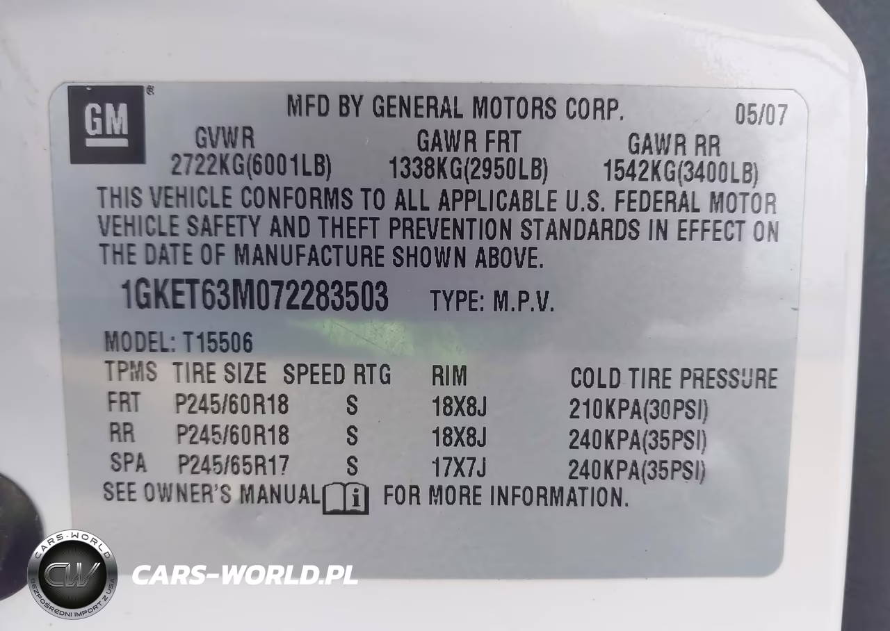 2007 GMC Envoy Denali VIN:1GKET63M072283503 - 9