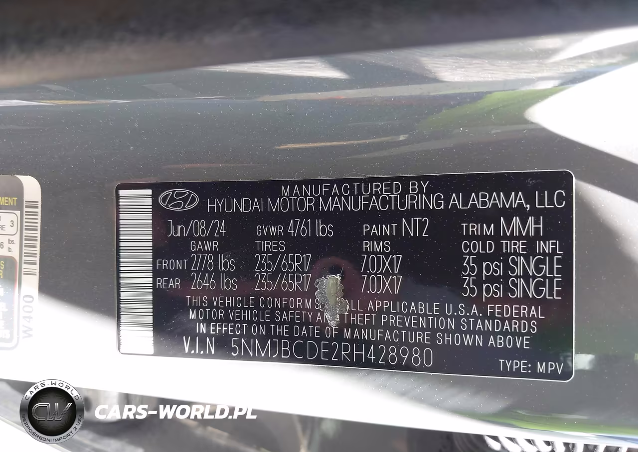 2024 Hyundai Tucson Sel VIN:5NMJBCDE2RH428980 - 9