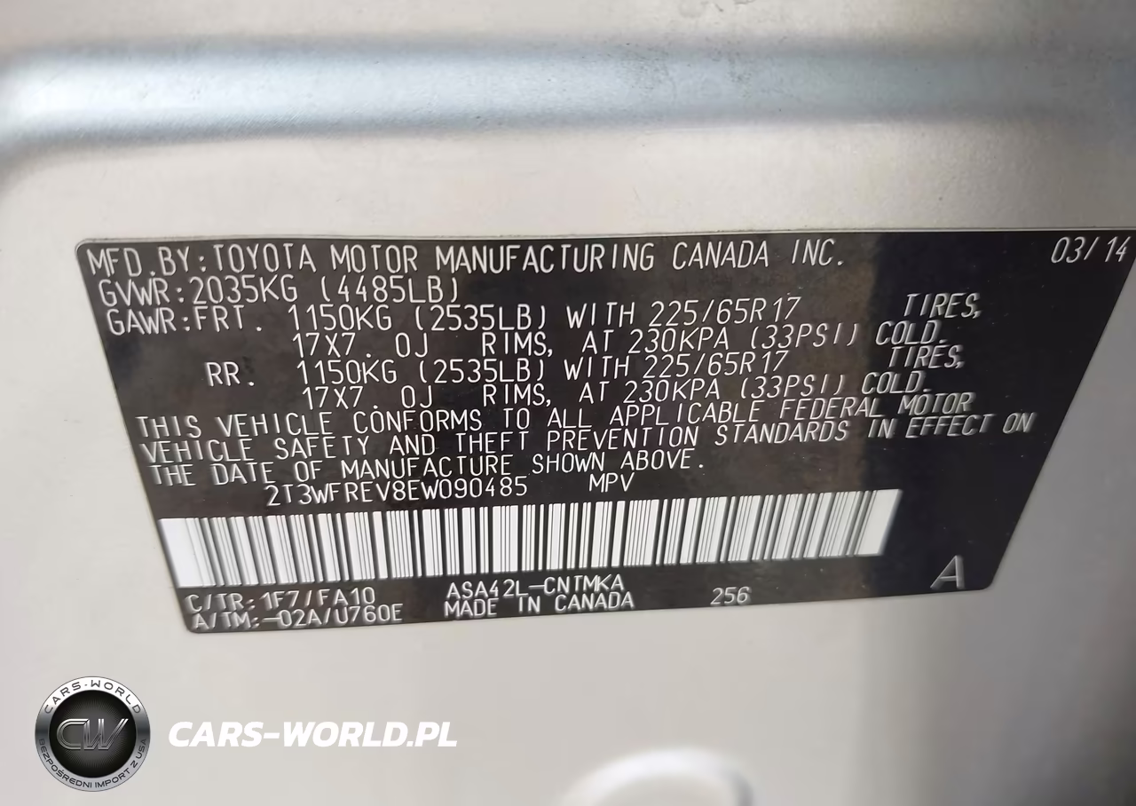 2014 Toyota Rav4 Xle VIN:2T3WFREV8EW090485 - 9