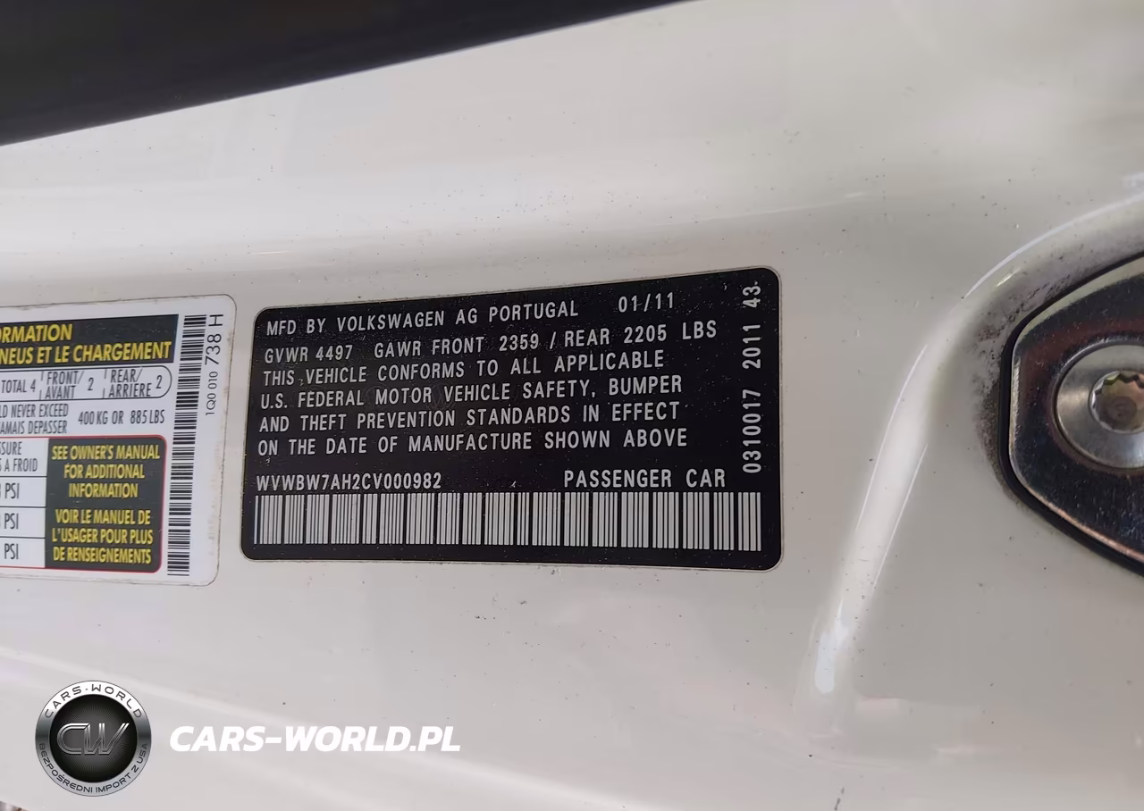 2012 Volkswagen Eos Komfort VIN:WVWBW7AH2CV000982 - 9