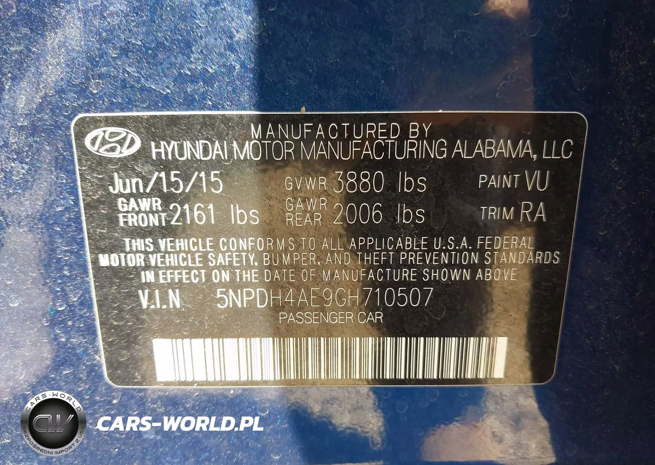2016 Hyundai Elantra Se VIN:5NPDH4AE9GH710507 - 9